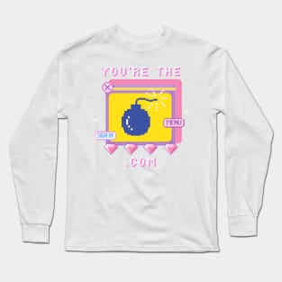 Y2K 2000s Aesthetic Retro You're the Bomb .com Valentine Long Sleeve T-Shirt